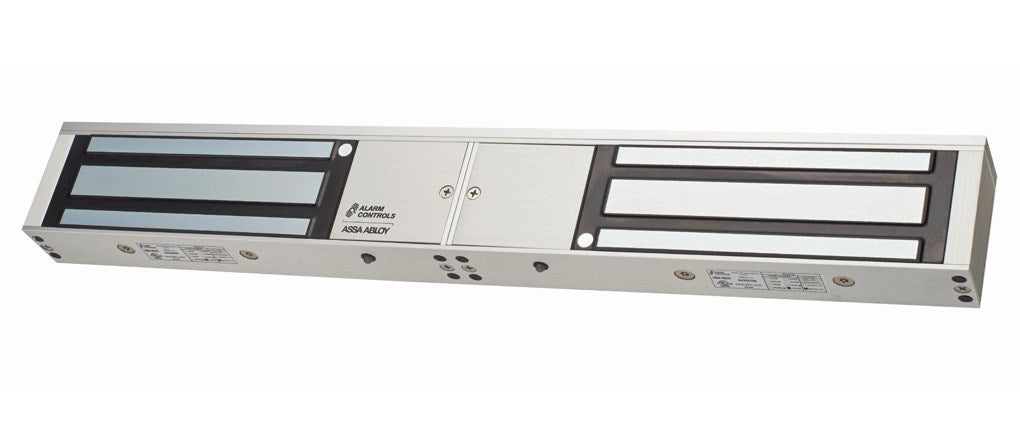 Alarm Controls 1200D Double Door 1200 Pound Magnetic Lock; 12VDC / 24VDC Clear Anodized Aluminum Finish Sparrow Supply