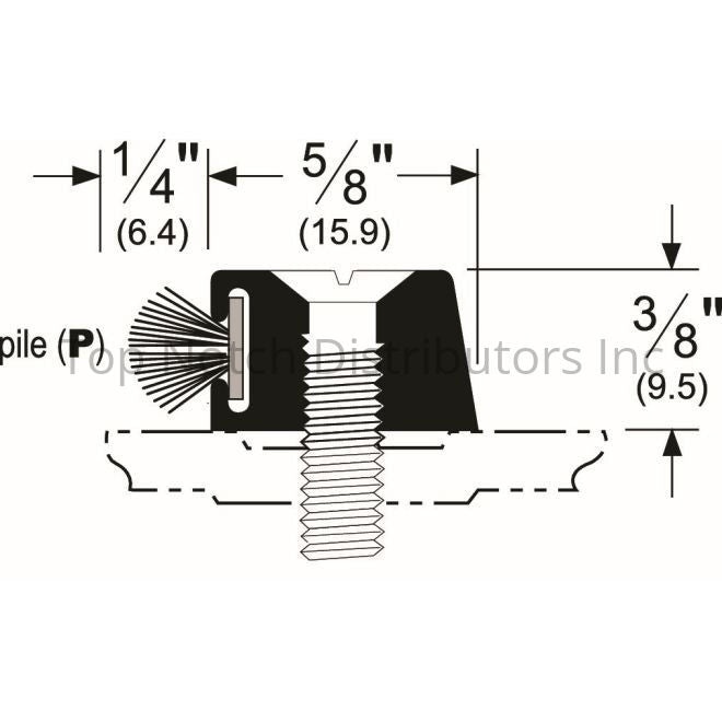 Pemko 184DT37 37" (3' 1") x 7/8" x 3/8" Threshold Stop Strip with T... Sparrow Supply