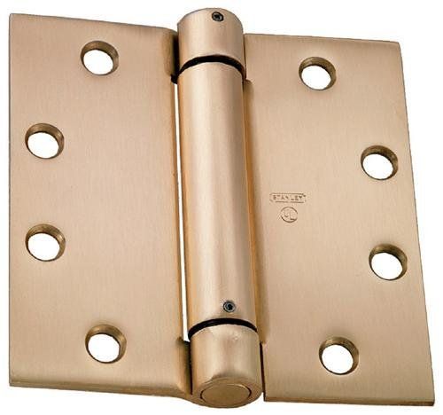 Best Hinges 2060R4124 4-1/2" x 4-1/2" Spring Hinge # 420936 Satin Brass Finish Sparrow Supply