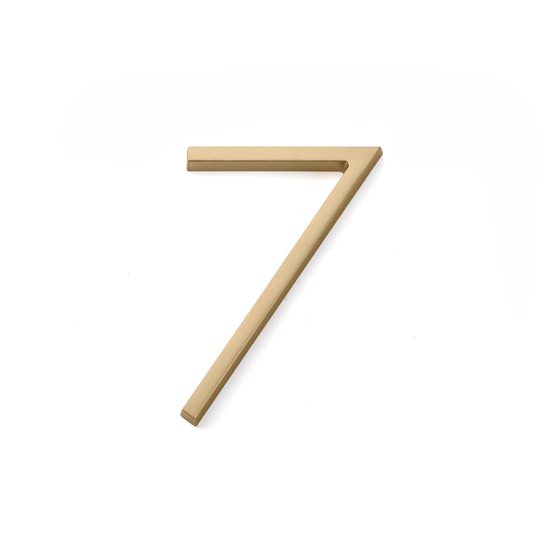 Emtek 2837US4 7" Modern # 7 House Number Satin Brass Finish Sparrow Supply