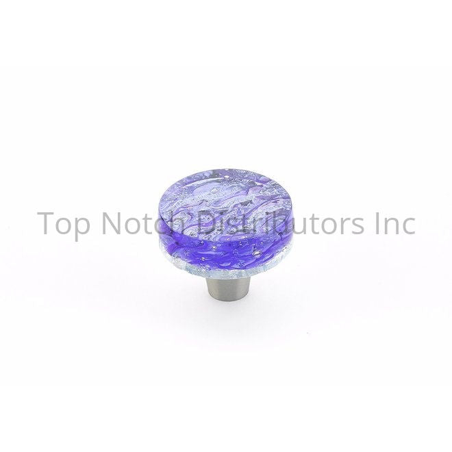 SCHAUB 31-PBL 1-1/2" Round Glass Ice Cabinet Knob Pearl Blue Sparrow Supply
