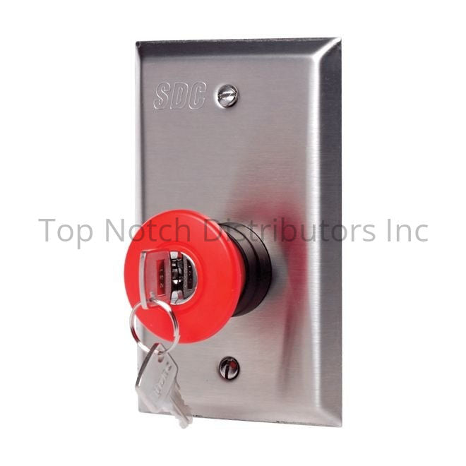 Security Door Controls 432KUR Latching Key Reset Red Mushroom Exit ... Sparrow Supply