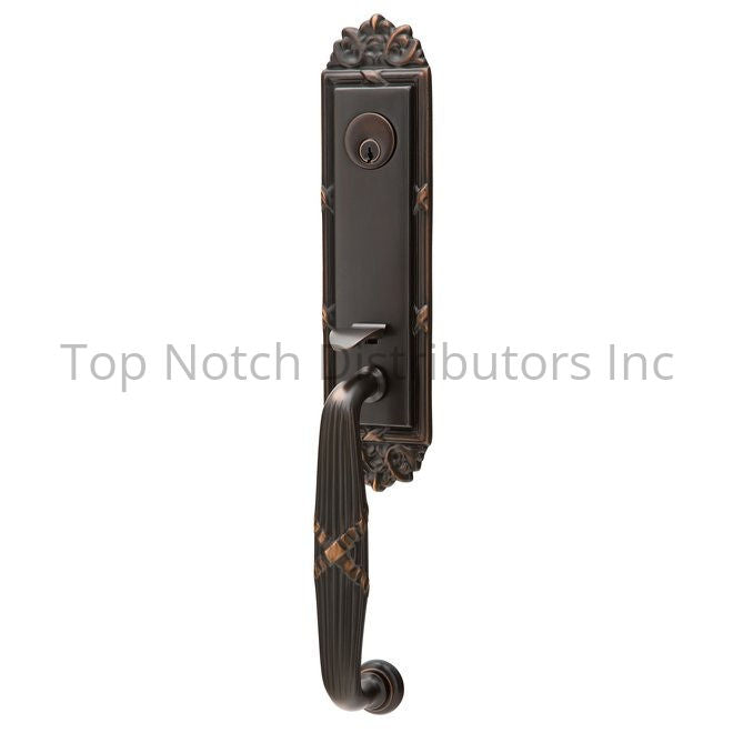 Emtek 4711RLUS10BRH Rope Lever Right Hand 2-3/8" and 2-3/4" Backset... Sparrow Supply