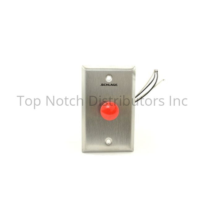 Schlage Electronics 701RD SPDT Momentary Red Push Button Satin Stai... Sparrow Supply