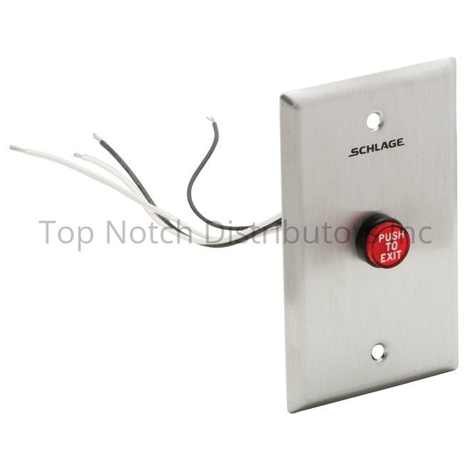 Schlage Electronics 701RDEXILL SPDT Momentary Red Push Button with ... Sparrow Supply
