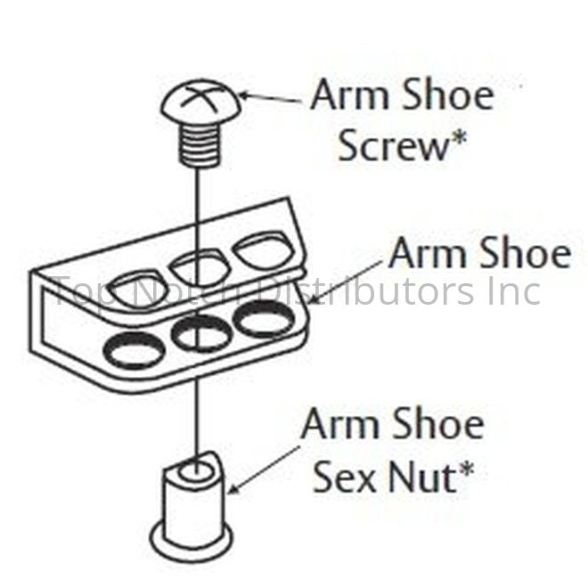 Norton Closers 770111689 Rod and Shoe Assembly for 1600BC; 1601; 75... Sparrow Supply