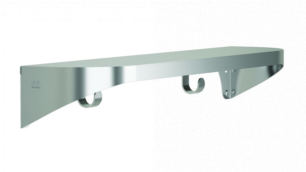 Bradley 7B2-0052496 Shelf, Stainless Satin, 20 Gauge-w/Hooks, 5 X Sparrow Supply