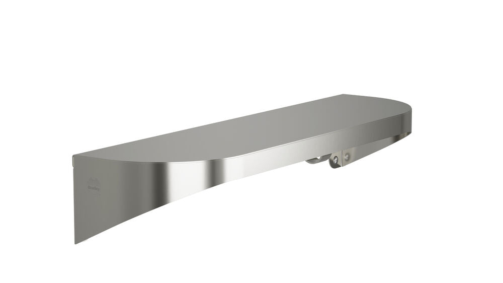Bradley 7B2-0051896-BS Shelf, Stainless Satin, 20 Gauge-w/Hooks, 5 X 18 Brushed Stainless Sparrow Supply