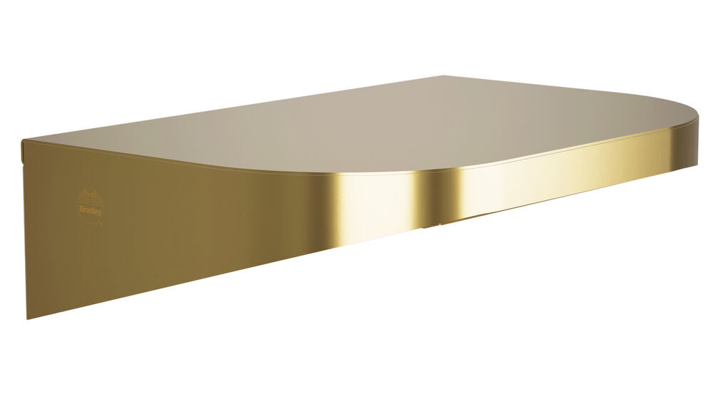 Bradley 7B2-0081200-BR Shelf, Stainless Satin, 20 Gauge, 8 X 12 Brushed Brass Sparrow Supply