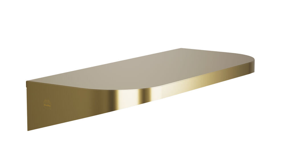 Bradley 7B2-0081896-BR Shelf, Stainless Satin, 20 Gauge-w/Hooks, 8 X 18 Brushed Brass Sparrow Supply