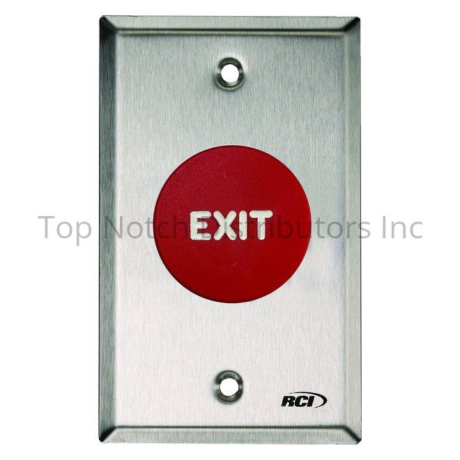 RCI 908TD32D Time Delay Mushroom Exit Push Button; Satin Stainless ... Sparrow Supply