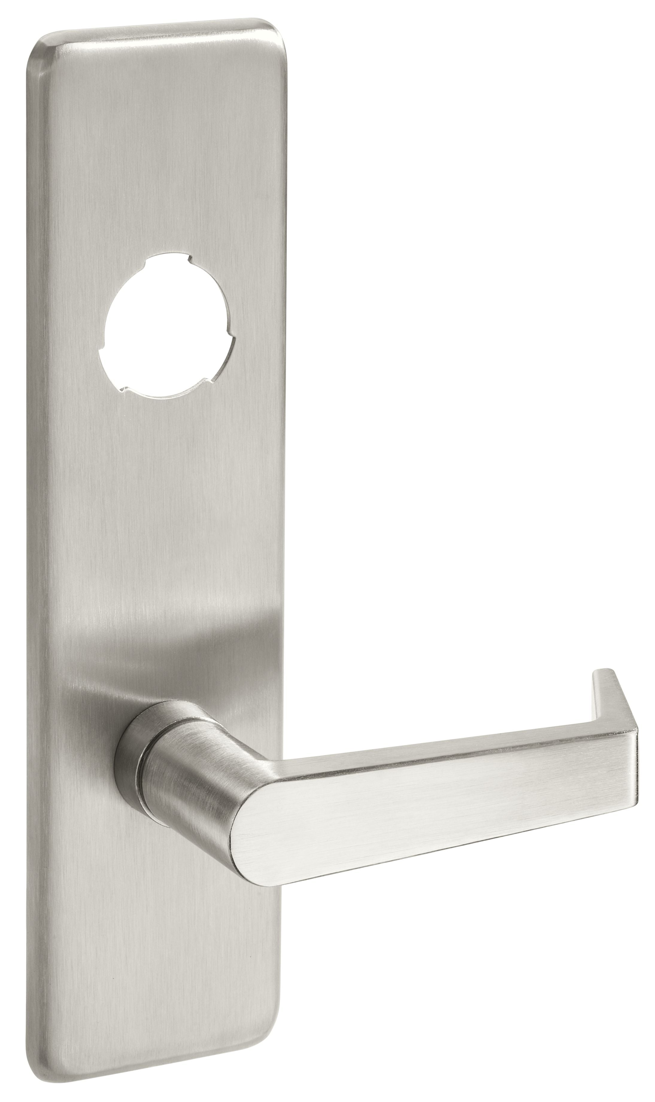 ASSA Abloy Accentra AU426F630 Augusta Lever Escutcheon Cylinder Classroom / Storeroom Exit Device Trim US32D (630) Satin Stainless Steel Finish Sparrow Supply