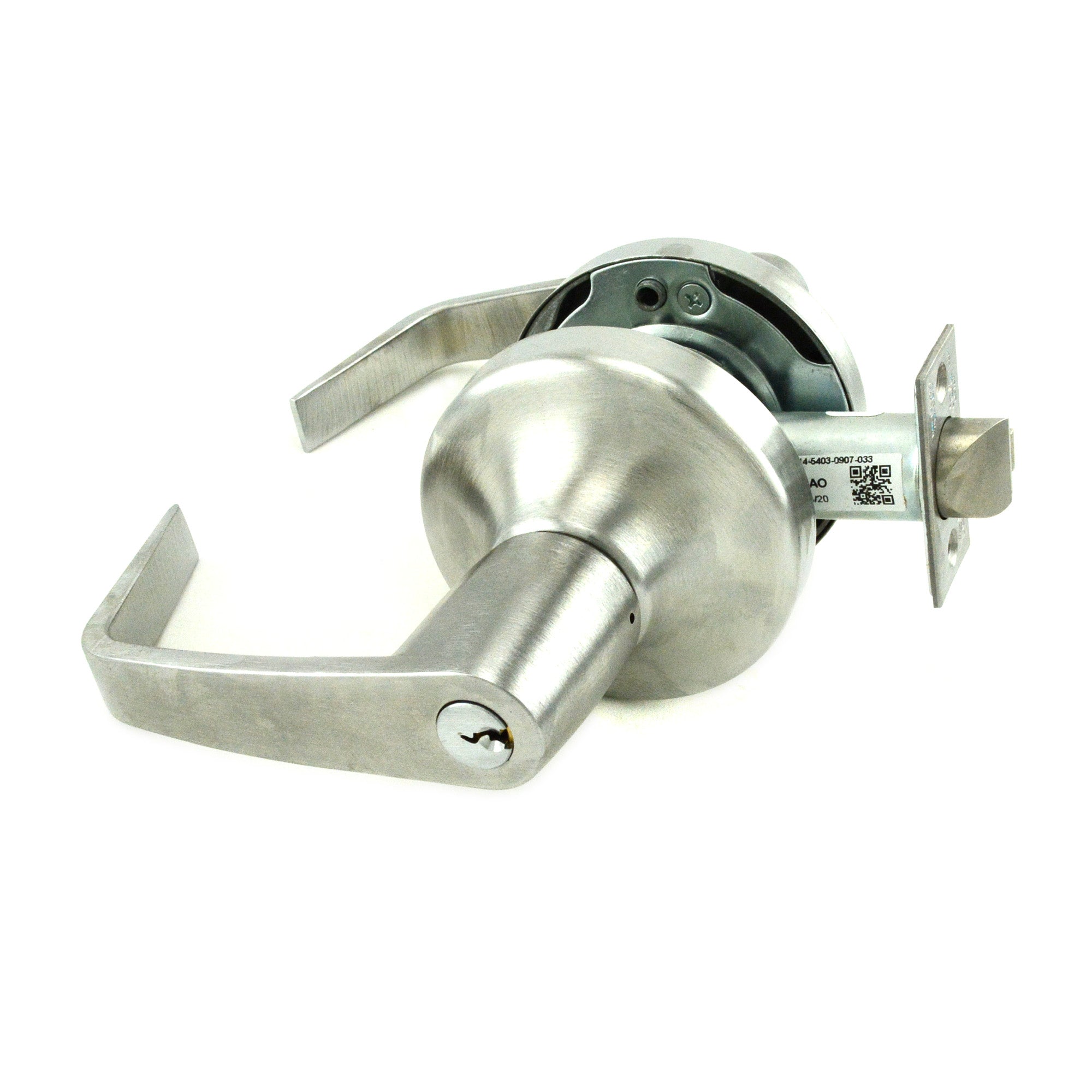 ASSA Abloy Accentra AU4707LN626 Office Entry Augusta Lever Grade 1 Cylindrical Lock with Para Keyway, 694 Latch, and 497-114 Strike US26D (626) Satin Chrome Finish Sparrow Supply