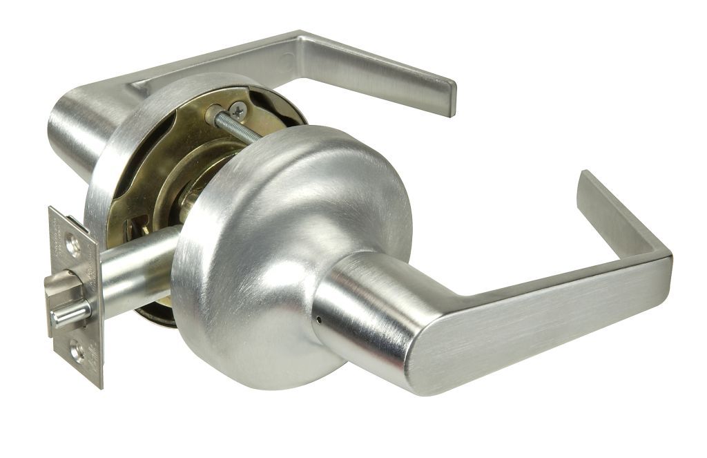 ASSA Abloy Accentra AU5301LN626 Passage Augusta Lever Grade 2 Cylindrical Lock with 380BN Latch and 497-114 Strike US26D (626) Satin Chrome Finish Sparrow Supply