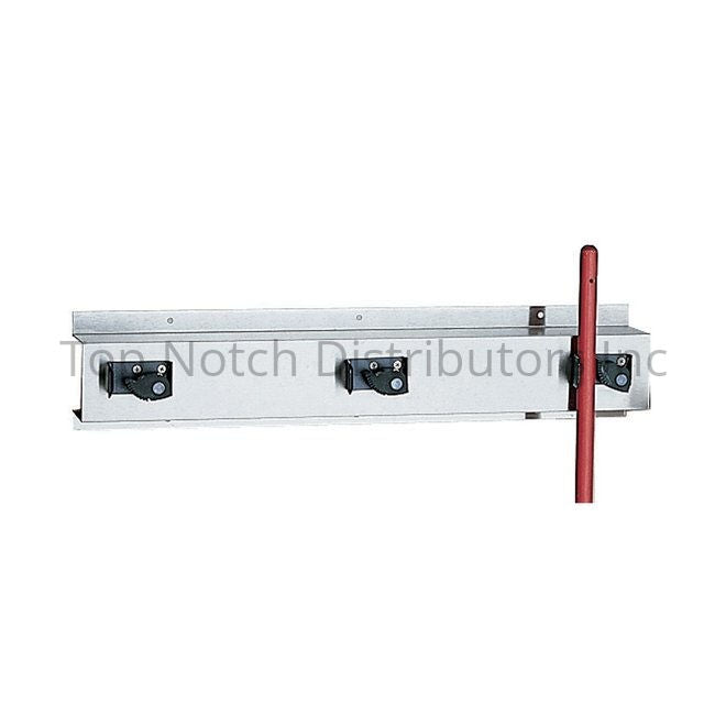 Bobrick B22324 24" Mop and Broom Holder Satin Stainless Steel Satin... Sparrow Supply