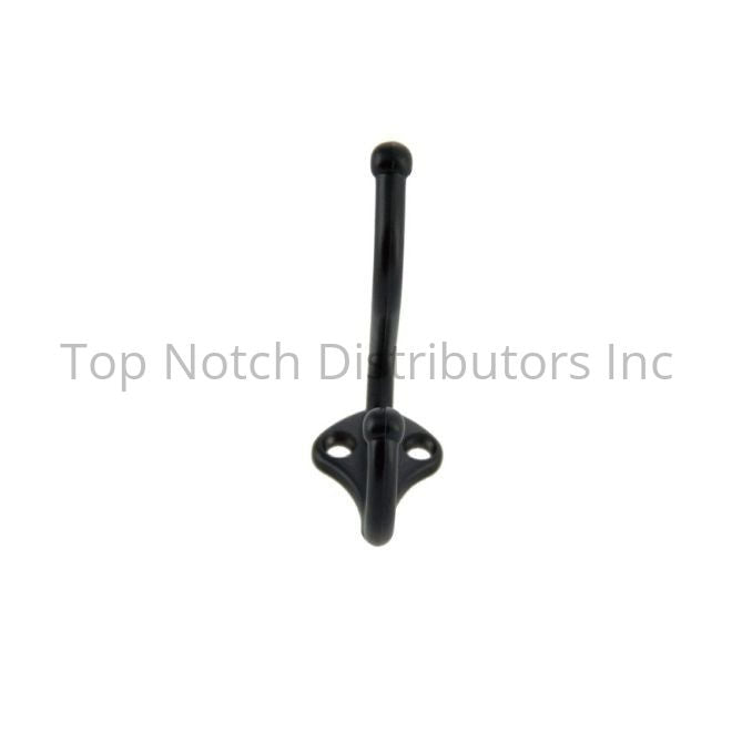 Pride Industrial CH81160BK Vertical Double Coat Hook Matte Black Sparrow Supply