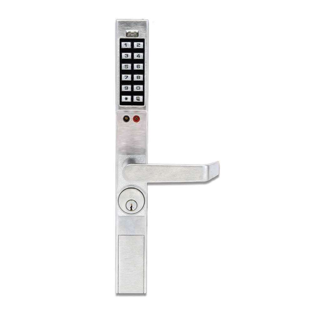 Alarm Lock DL130026D1 Trilogy Narrow Stile Digital Lever Lock Satin Chrome Finish Sparrow Supply