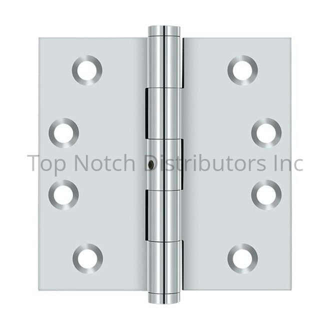 Deltana DSB4N26 4" x 4" Square Hinge; Bright Chrome Polished Chrome Sparrow Supply