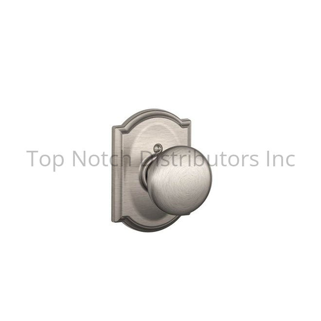 Schlage Residential F170PLY619CAM Plymouth Knob with Camelot Rose H... Sparrow Supply