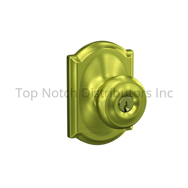 Schlage Residential F51AGEO608CAM Georgian Knob with Camelot Rose K... Sparrow Supply