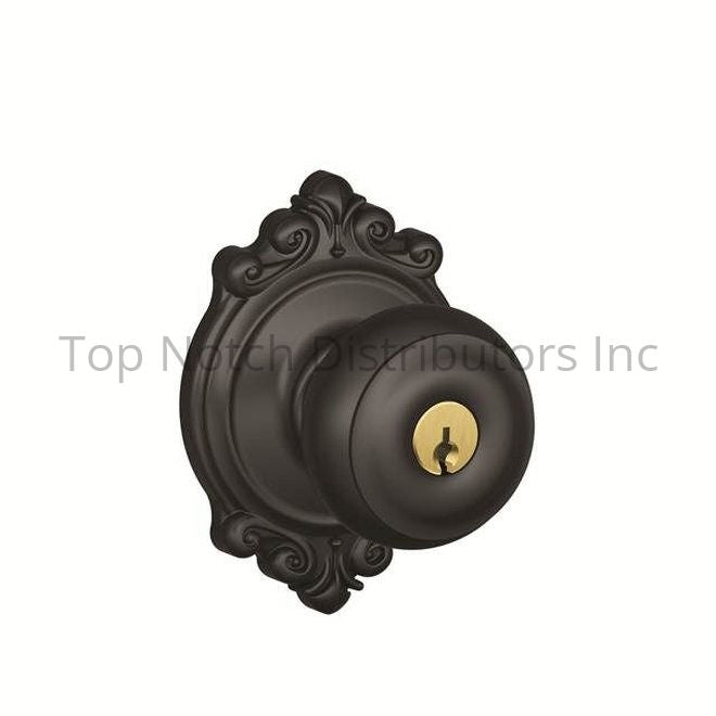Schlage Residential F51AGEO622609BRK Georgian Knob with Brookshire ... Sparrow Supply