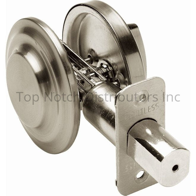 PAMEX FD2P6 Round One Sided with Cover Deadbolt Grade 3 Satin Nickel Sparrow Supply