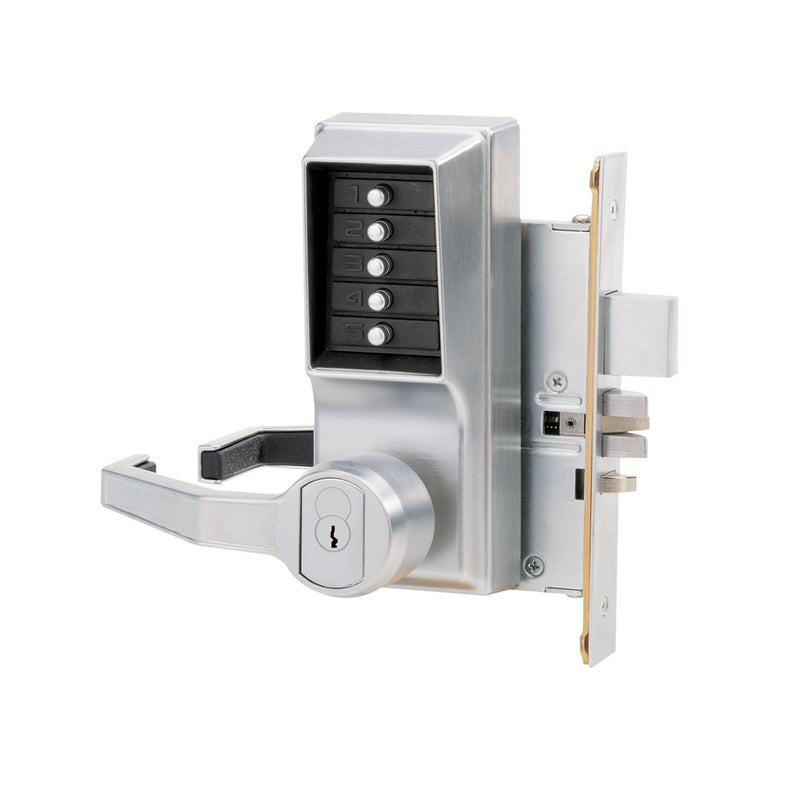 Simplex L8148B Mechanical Pushbutton Locksets - Satin Chrome Sparrow Supply
