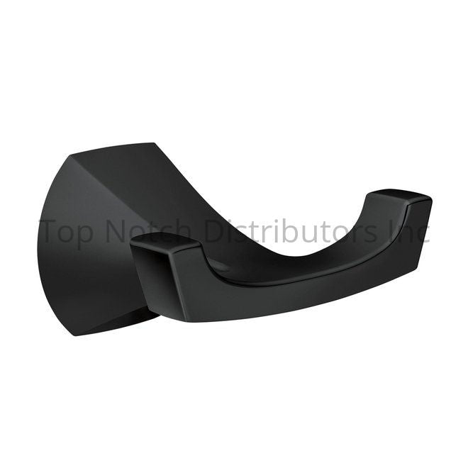 Moen MY8703BL Lindor Double Robe Hook Matte Black Sparrow Supply