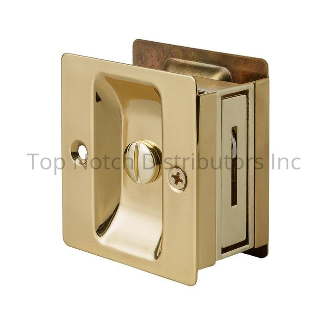 PAMEX PF1710 Privacy Square Style Sliding Door Lock Bright Brass Sa... Sparrow Supply