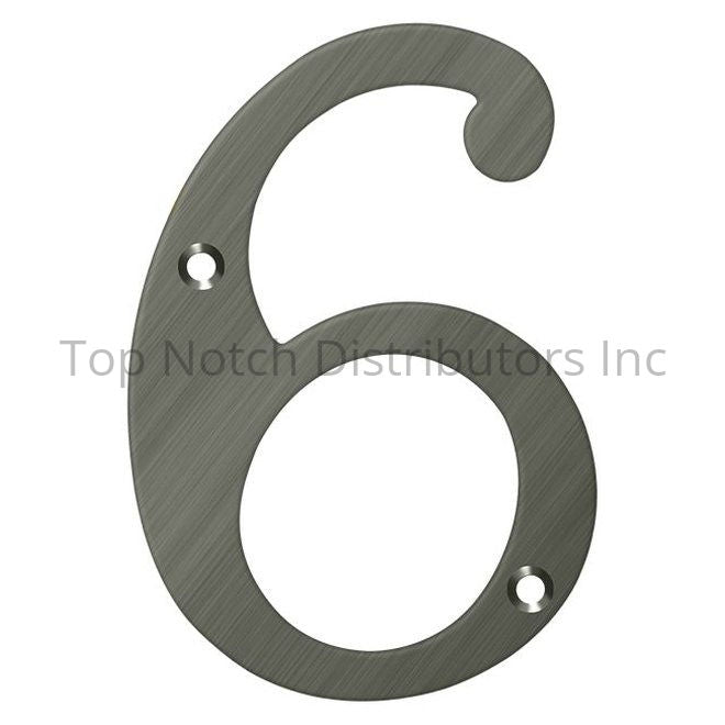 Deltana RN4-6U15A 4" Numbers; Solid Brass; Antique Nickel Sparrow Supply