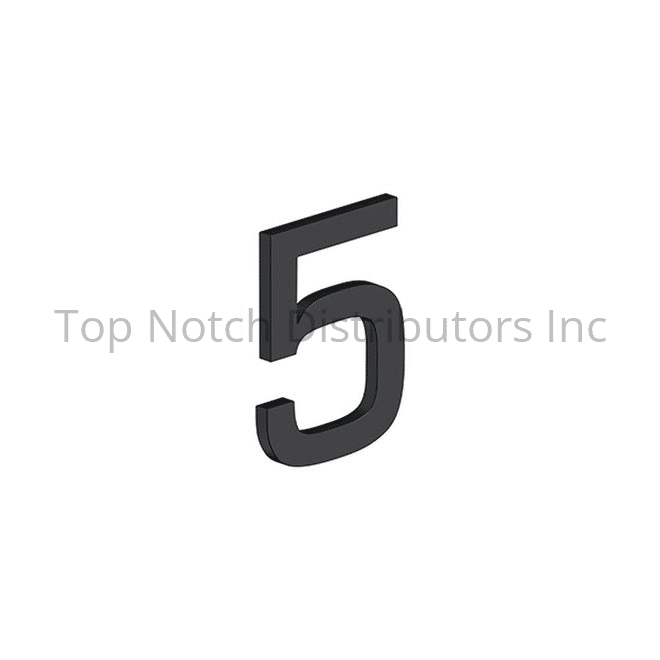 Deltana RNE-5U19 4" House Number 5 with Risers Black Sparrow Supply