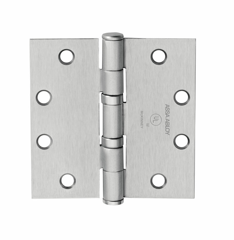 McKinney TA2714426D 4" x 4" Square Corner Standard Weight 5 Knuckle Ball Bearing Hinge # 55571 Satin Chrome Finish Sparrow Supply