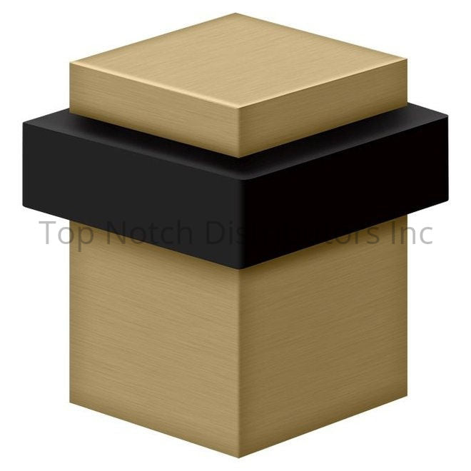 Deltana UFBS25U4 2-1/2" Square Universal Floor Bumper Satin Brass Sparrow Supply