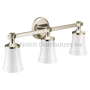 Moen YB0363NL Flara Three Globe Bath Light Polished Chrome Polished... Sparrow Supply