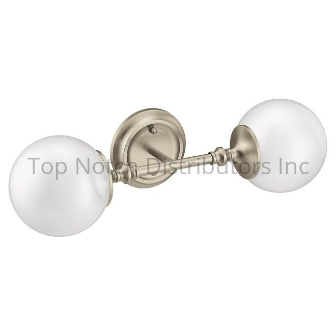 Moen YB0562BN Colinet Two Globe Bath Light Brushed Nickel Sparrow Supply