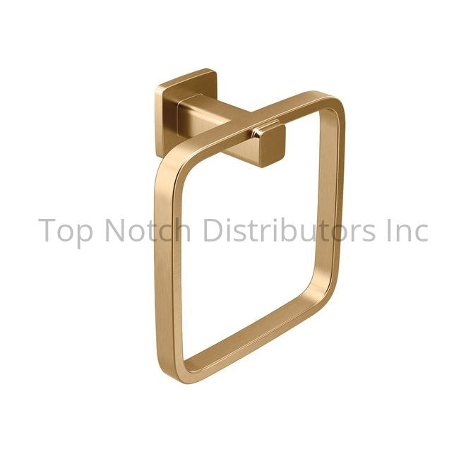 Moen YB1386BZG Iver Towel Ring Bronzed Gold Sparrow Supply