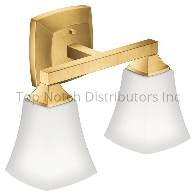 Moen YB5162BG Voss Double Globe Bath Light Brushed Gold Sparrow Supply