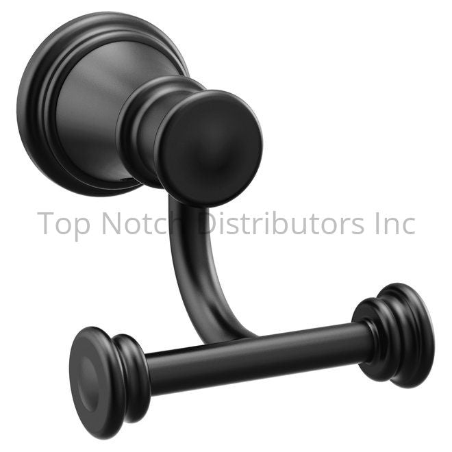 Moen YB6403BL Belfield Double Robe Hook Matte Black Sparrow Supply