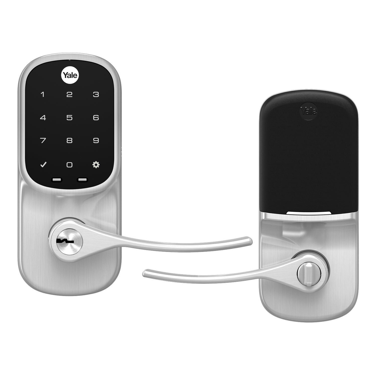 Yale Real Living YRL226NR619 Standalone Assure Lever Touchscreen Keyed Entry Lock with Kwikset Keyway Satin Nickel Finish Sparrow Supply