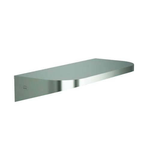 Bradley 7B2-0081896-BS Shelf, Stainless Satin, 20 Gauge-w/Hooks, 8 X 18 Brushed Stainless Sparrow Supply