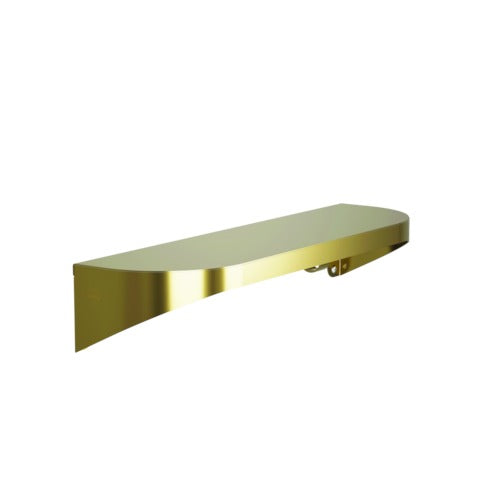 Bradley 7B2-0051896-BR Shelf, Stainless Satin, 20 Gauge-w/Hooks, 5 X 18 Brushed Brass Sparrow Supply