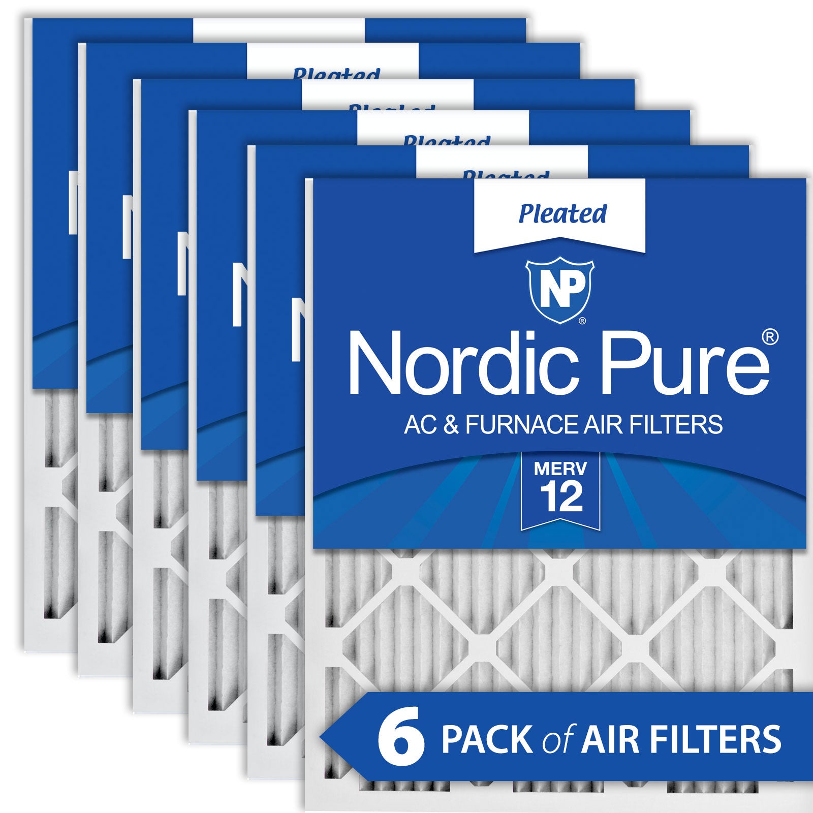 Nordic Pure 20x20x1 Pleated MERV 12 Air Filters 6 Pack Sparrow Supply