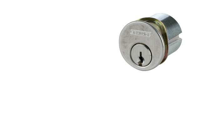 Schlage Commercial 20001C145626118 1-1/8" Everest Conventional Mortise Cylinder C145 Keyway 0 Bitted with Compression Ring and Spring with Straight Cam Satin Chrome Finish Sparrow Supply