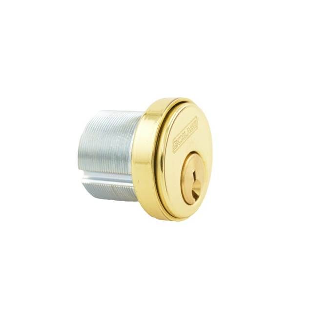 Schlage Commercial 20001C605114 1-1/4" Conventional Mortise Cylinder C Keyway KD with Compression Ring and Spring with Straight Cam Bright Brass Finish Sparrow Supply