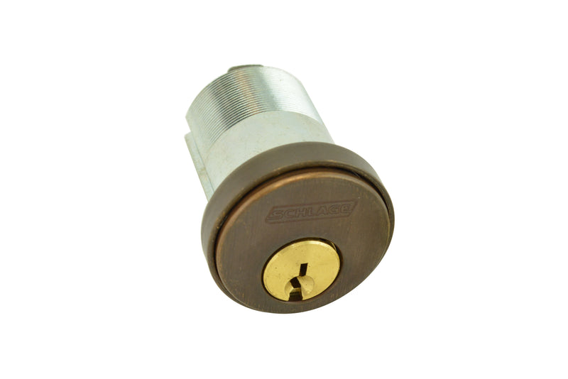 Schlage Commercial 20001C613134 1-3/4" Conventional Mortise Cylinder C Keyway KD with Compression Ring and Spring with Straight Cam Oil Rubbed Bronze Finish Sparrow Supply