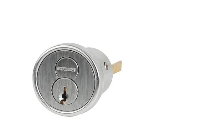 Schlage Commercial 20057G626 Large Format Interchangeable Core Rim Cylinder G Keyway 1 Bitted with Convertible Tailpiece Satin Chrome Finish Sparrow Supply