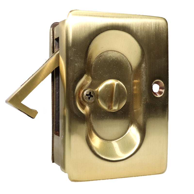 Emtek 2102US7 Pocket Door Locks - Antique Brass Sparrow Supply