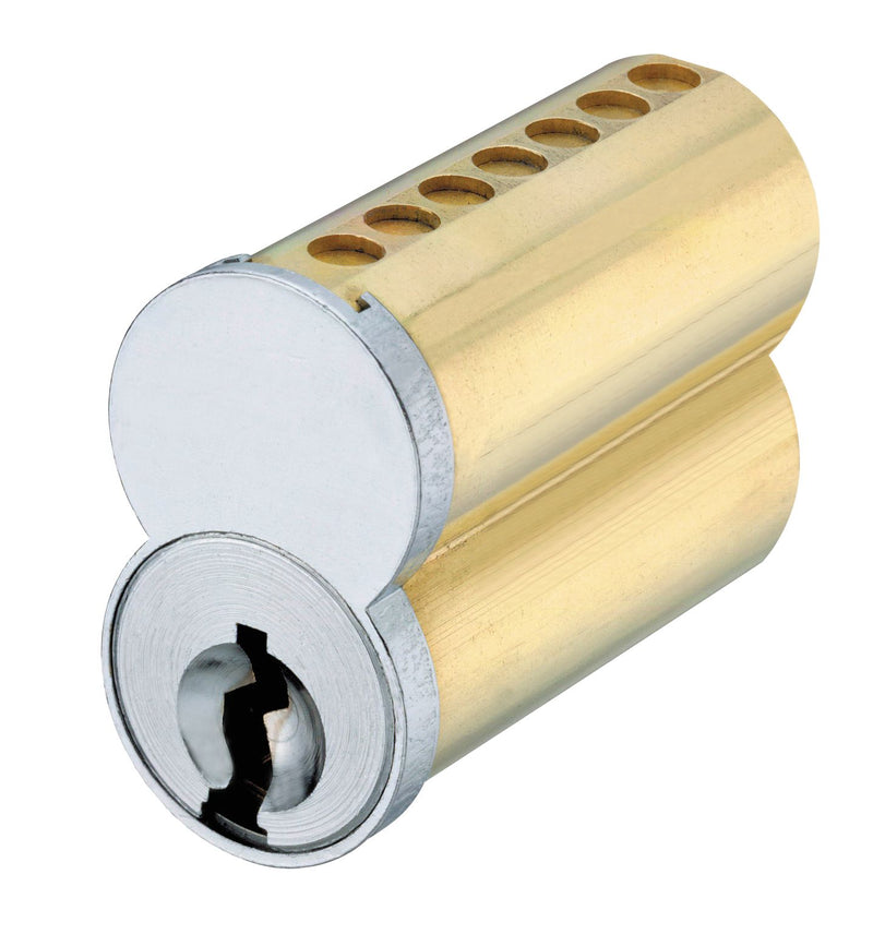 Medeco 337B01026AABS 7 Pin Medeco B Uncombinated SFIC Small Format Interchangeable Core with A Keyway and Clip Retainer Satin Chrome Finish Sparrow Supply
