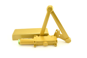 LCN 4111EDABRASSLH Left Hand Heavy Duty Parallel Arm Push Side Mount Adjustable 1-5 Door Closer with TBSRT Thru Bolts 696 Brass Finish Sparrow Supply