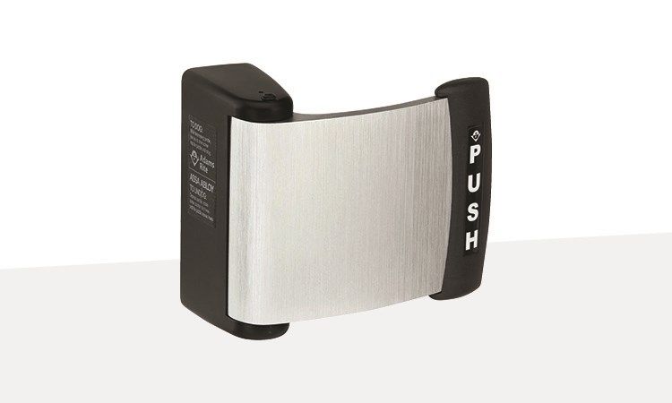 Adams Rite 45910400628 Push to Right Curved Deadlatch Paddle for 1-3/4" Clear Anodized Aluminum Finish Sparrow Supply